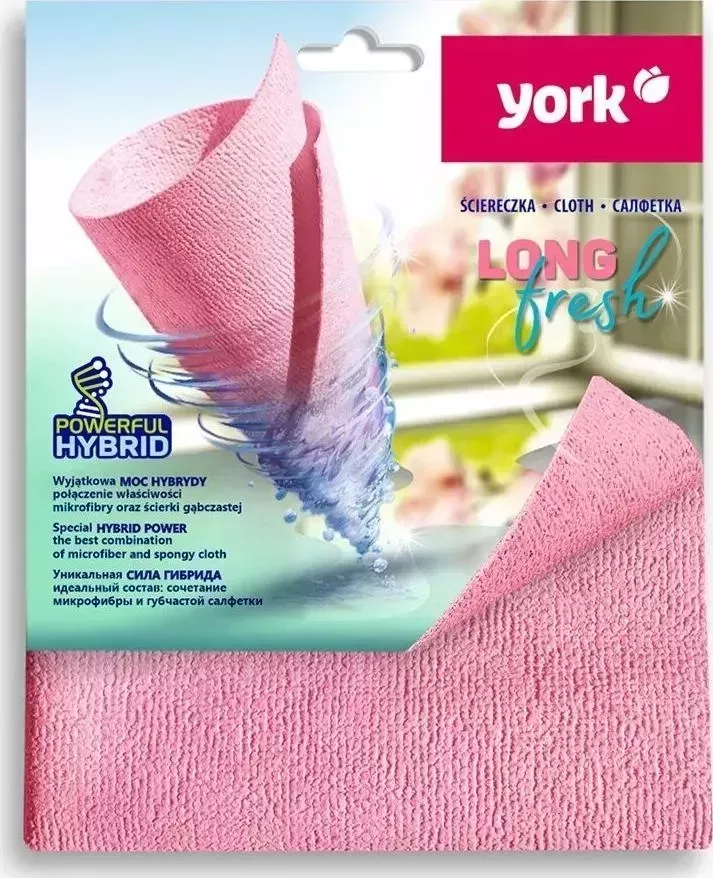 Салфетка YORK Протирочный материал Long Fresh из микрофибры 1шт (026250)