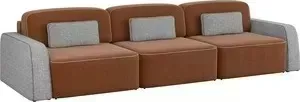 Диван АртМебель Гермес Long рогожка коричневый бк-серый