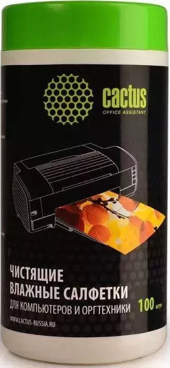 Средство для ухода за техникой CACTUS CS-T1002 Салфетки компьютеров и оргтехники 100шт