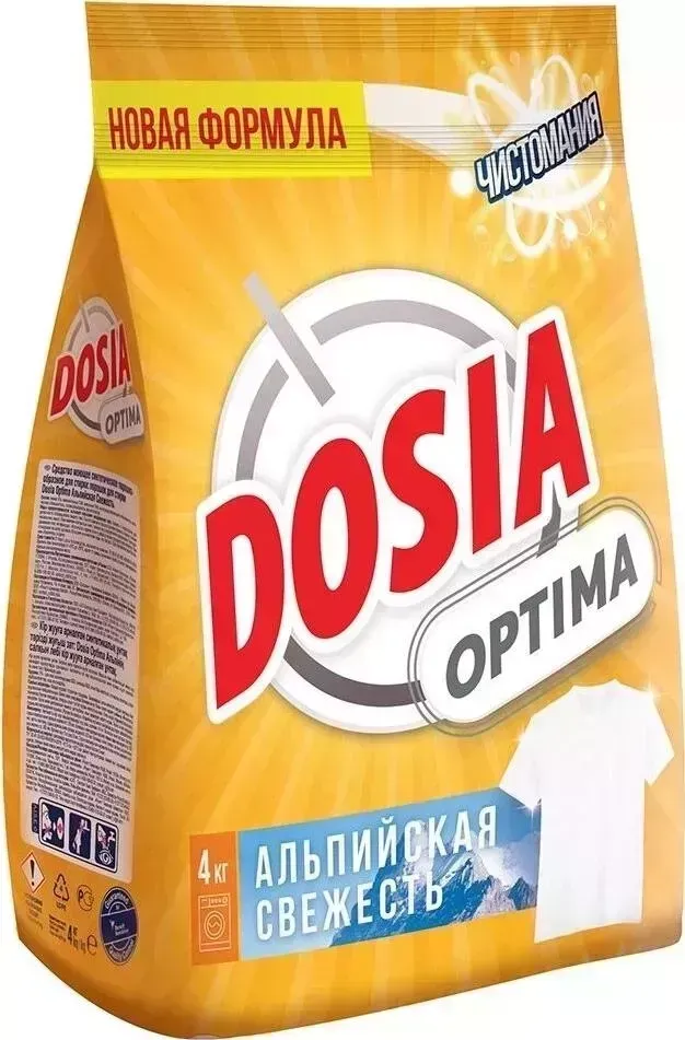 Средство для стирки OPTIMA Dosia Альпийская Свежесть универсал, белое и цветное белье 4кг