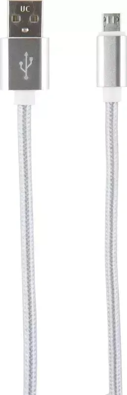 Кабель RedLine USB-micro USB (2м) нейлоновая оплетка, серебристый