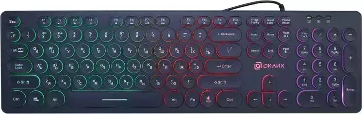 Клавиатура OKLICK 420MRL черный USB