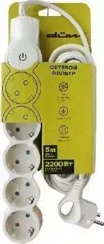 Удлинитель DUWI 32570 3 (5 гнезд, 1,5м) слоновая кость
