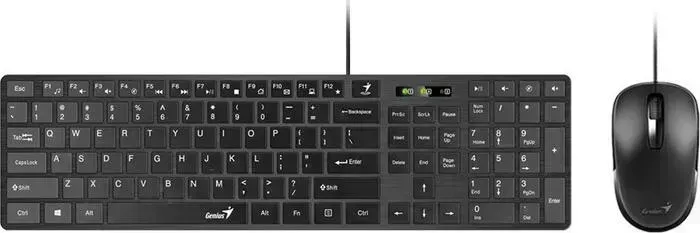 Комплект GENIUS проводной SlimStar C126 +мышь, USB. Цвет: черный (31330007402)