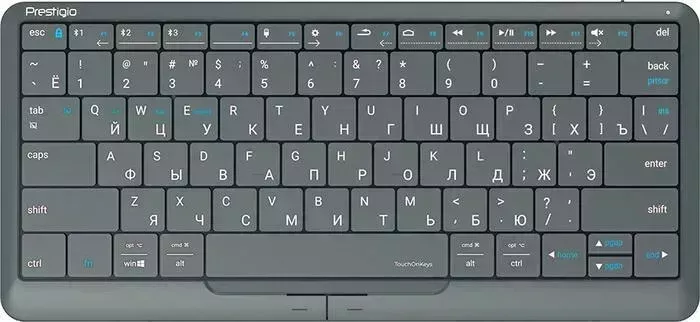 Клавиатура PRESTIGIO ClickTouch 2, wireless multimedia smart keyboard with touchpad embedded into keys, auto-switch between keyb (PSKEY2SGRU)