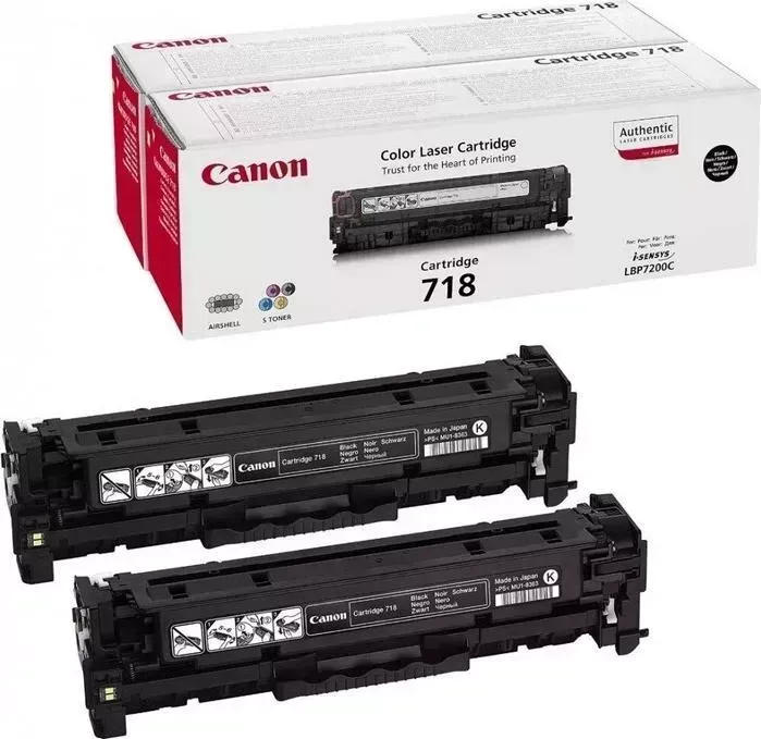 Картридж CANON лазерный 718BK 2662B005, черный, 2 шт. (6 800 стр.) (2662B005)