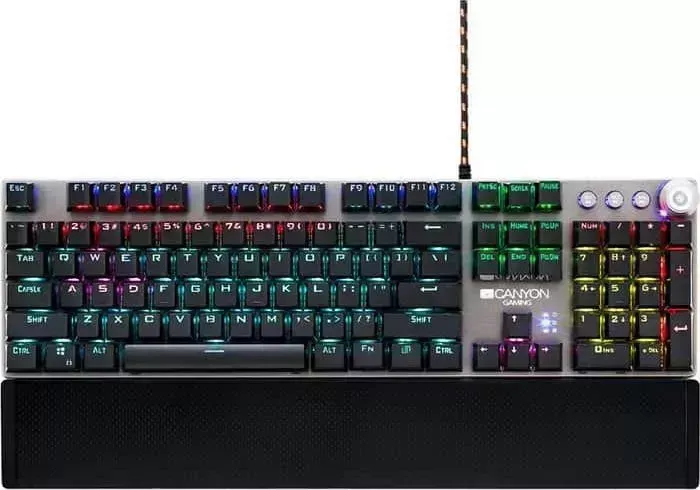 Клавиатура CANYON Wired Gaming Keyboard,Black 104 mechanical switches,60 million times key life, 22 types of lights,Removable (CND-SKB7-RU)