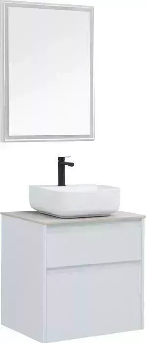 Мебель для ванной AQUANET Nova Lite 60 два ящика, белый глянец/серая