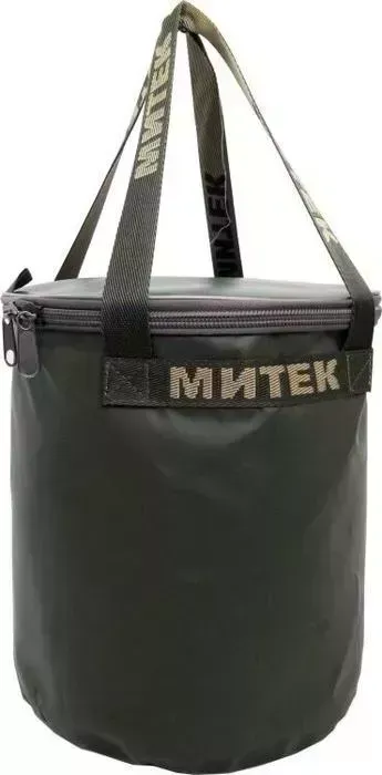 Ведро Митек складное с крышкой диаметр 40 см, Н-40 см (хаки)