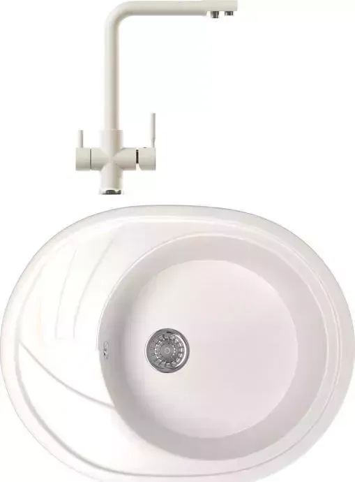 Мойка кухонная и смеситель Mixline и смеситель ML-GM17 белая 331