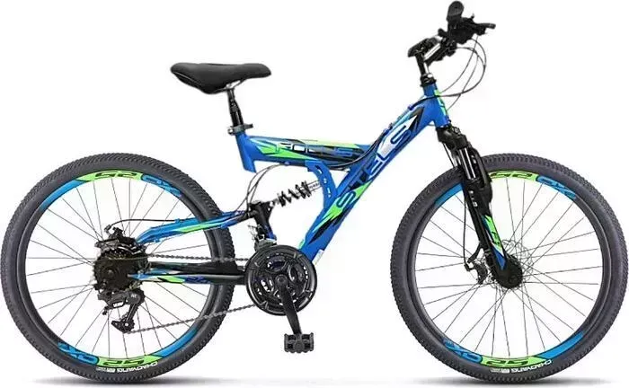 Велосипед STELS Focus MD 24" 18-sp V010 16" Синий/чёрный