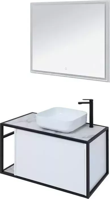 Мебель для ванной AQUANET Nova Lite Loft 90 правая, белый глянец