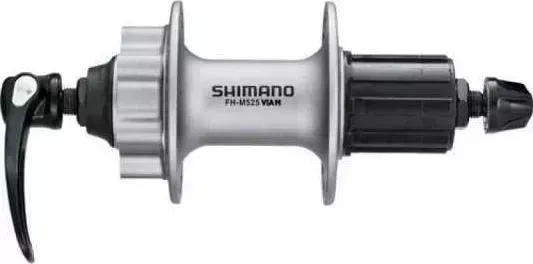 Втулка задняя Shimano Deore, M525A, 36 отв, 8 / 9 ск, QR, 6-болт, серебристый лого