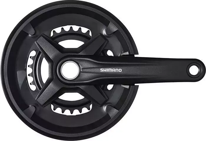 Система Shimano MT210, 175 мм, для 2x9 ск, ин. Вал., 46 / 30, с защитой., цвет черный