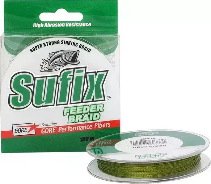 Леска плетеная SUFIX Feeder braid зеленая 100 м 0.18 мм 9,1 кг