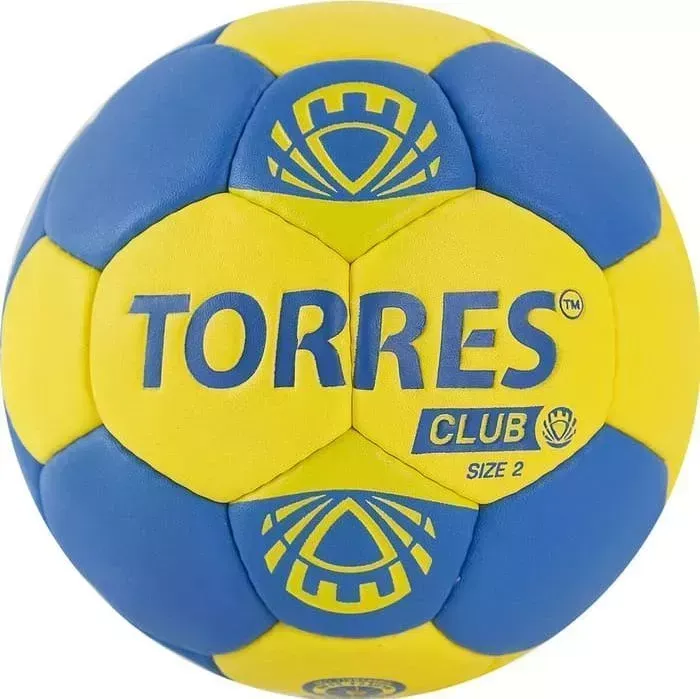 Мяч гандбольный TORRES Club арт. H32142, р.2, ПУ, 5 подкл. слоев, сине-желтый