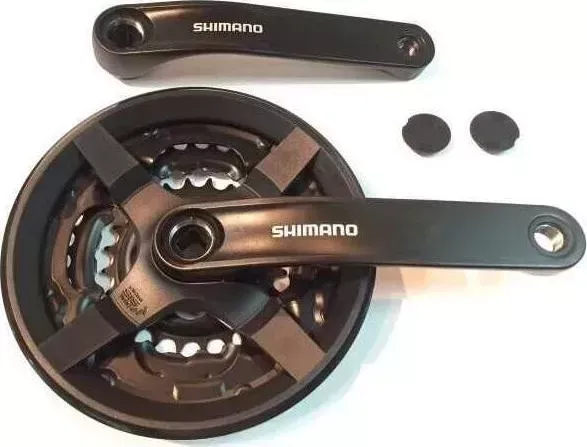 Система шатунов Shimano TY301, 170 мм, квадрат, 48/38/28Т, с защитой, черный, без упаковки