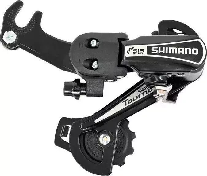 Переключатель скоростей Shimano задний Tourney, TY21-B, GS, 6ск., крепление на ось, черный, б/уп.