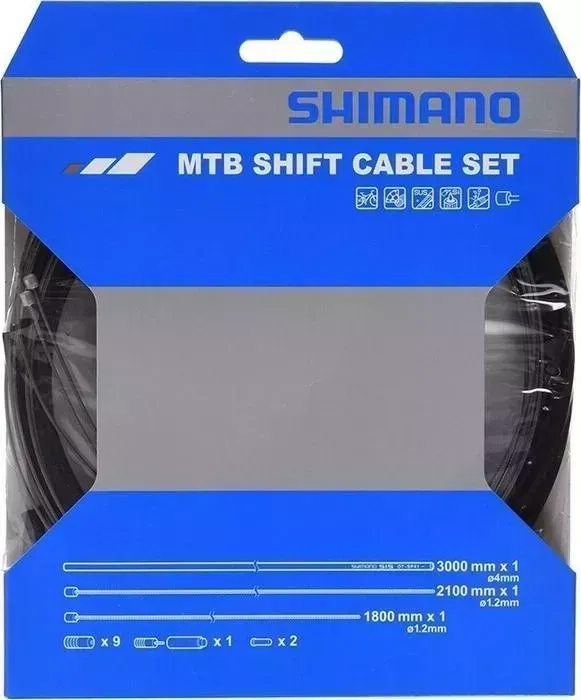 Трос Shimano переключения с оплеткой OPTISLICK, 1,2 мм X2100 / 1800 мм, оплетка SP41 3000 мм, концевики / пыльники