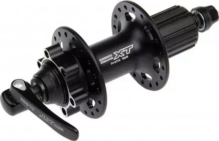 Втулка задняя Shimano XT, M756A, 36 отв, 8 / 9 / 10 ск, QR, 6-болт, черный