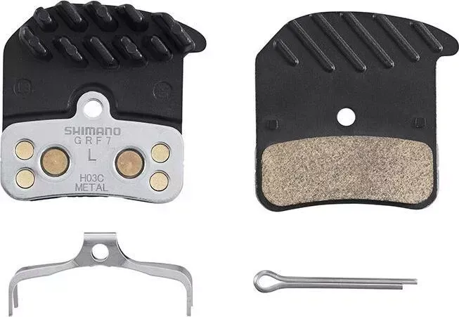 Тормозные колодки Shimano для диск т., H03C, метал, с радиатором, пара, с пружин, с шплинтом