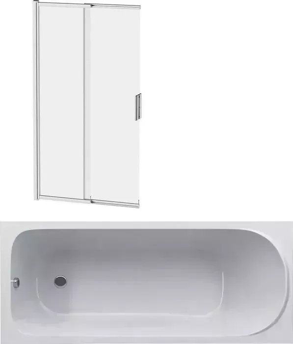 Акриловая ванна Am.Pm Sense 150x70 с каркасом и шторкой (W75A-150-070W-KL, W80S-100PS-150MT)