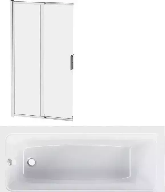 Акриловая ванна Am.Pm Gem 170x75 с каркасом и шторкой (W90A-170-075W-A, W90A-170-075W-R, W80S-100PS-150MT)
