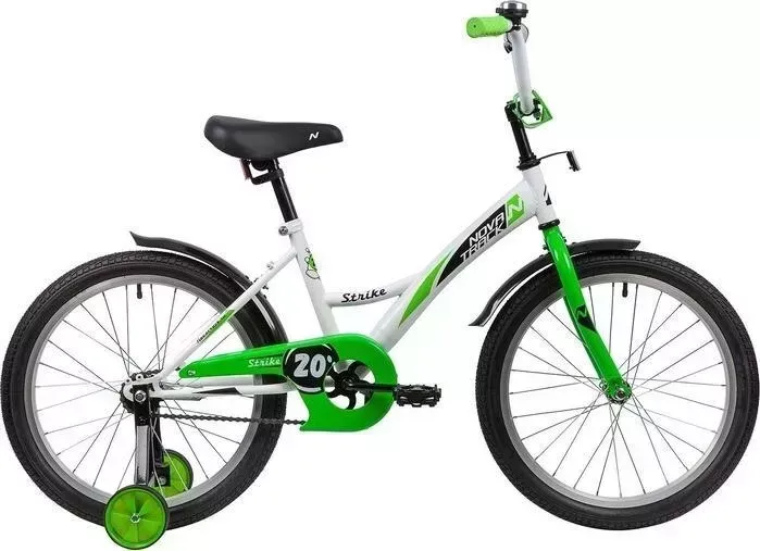 Велосипед NOVATRACK 20" STRIKE белый/зеленый