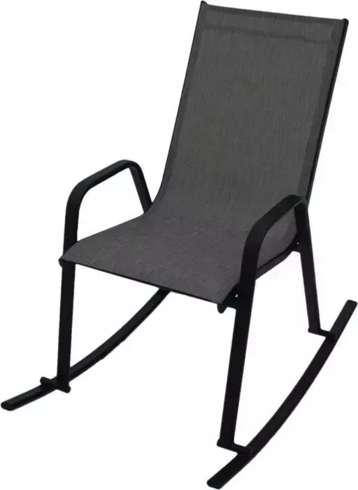 Кресло офисное Мебиус Кресло-качалка Сан-Ремо каркас черный/ткань темно-серая D466-MT003