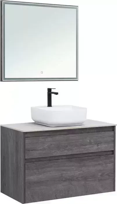 Мебель для ванной AQUANET Nova Lite 90 два ящика, дуб рошелье/серая
