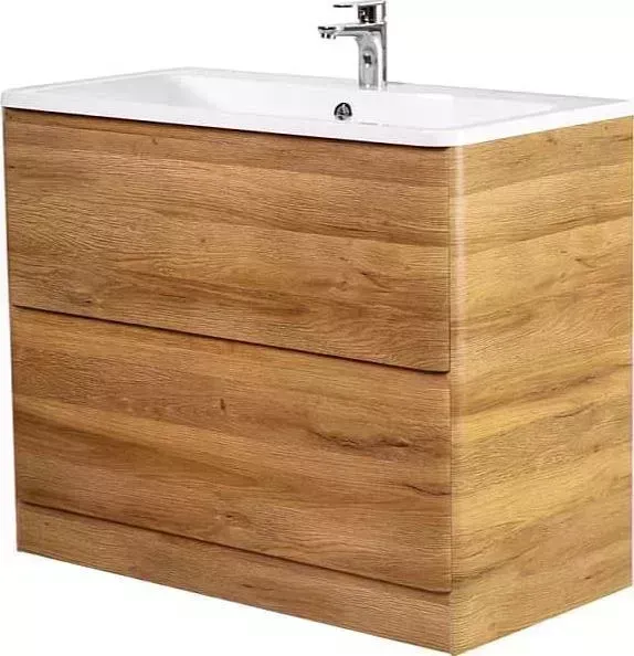 Тумба с раковиной BELBANGO с Albano 100 rovere rustico напольная (ALBANO-1000-2C-PIA-RR, BB1000/455-LV-MR-ALR)
