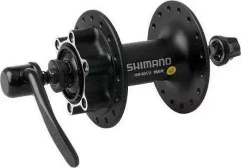 Втулка передняя Shimano M475, 36 отв, 6-болт, QR, черный