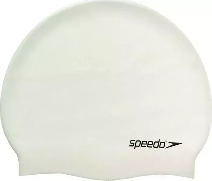 Шапочка для плавания Speedo Plain Flat Silicone Cap арт. 8-709910010, белый, силикон