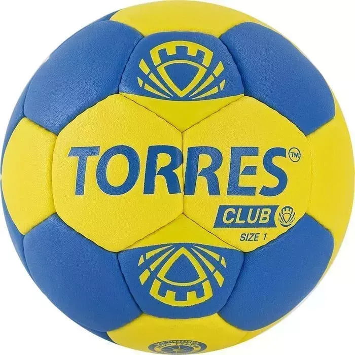 Мяч гандбольный TORRES Club арт. H32141, р.1, ПУ, 5 подкл. слоев, сине-желтый