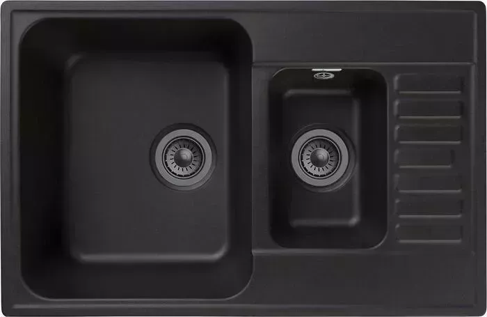 Мойка кухонная GranFest Quarz GF-Z21 K с сифоном, черная