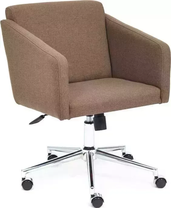 Кресло офисное TetChair Milan хром/ткань Orleans коричневый D-6