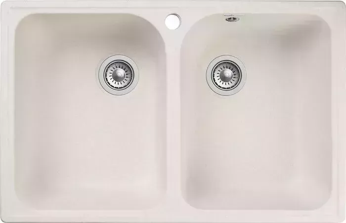 Мойка кухонная GranFest Quarz GF-Z15 с сифоном, белая