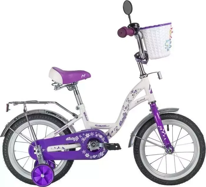 Велосипед NOVATRACK 14 BUTTERFLY белый-фиолетовый