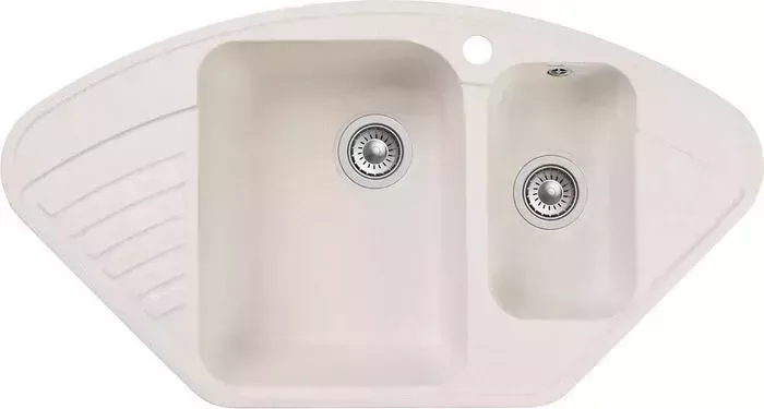 Мойка кухонная GranFest Quarz GF-Z14 с сифоном, белая