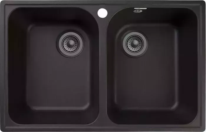Мойка кухонная GranFest Quarz GF-Z15 с сифоном, черная