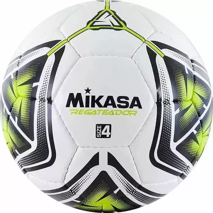 Мяч футбольный MIKASA REGATEADOR4-G, р.4, бело-черно-зеленый