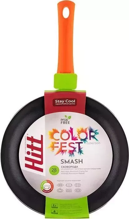 Сковорода HITT Colorfest Smash 28 см спелый апельсин (HCF-SOF28)
