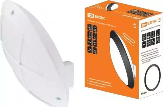 Светильник TDM ELECTRIC НБУ 05-60-008 "Мегас 2" белый с решеткой IP64