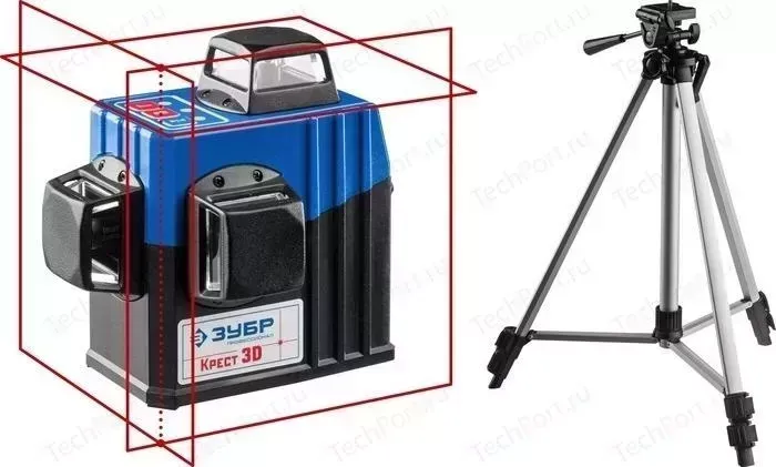 Нивелир лазерный ЗУБР Крест - 3D Профессионал 20м/50м 0,3 мм /м (34908)