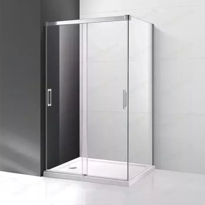 Душевой уголок CEZARES Tandem-Soft AH-2 L 120x80 левый, с поддоном, рифленый Punto, хром (TANDEM-SOFT-AH-2-120/80-P-Cr-L, ЛП00058)