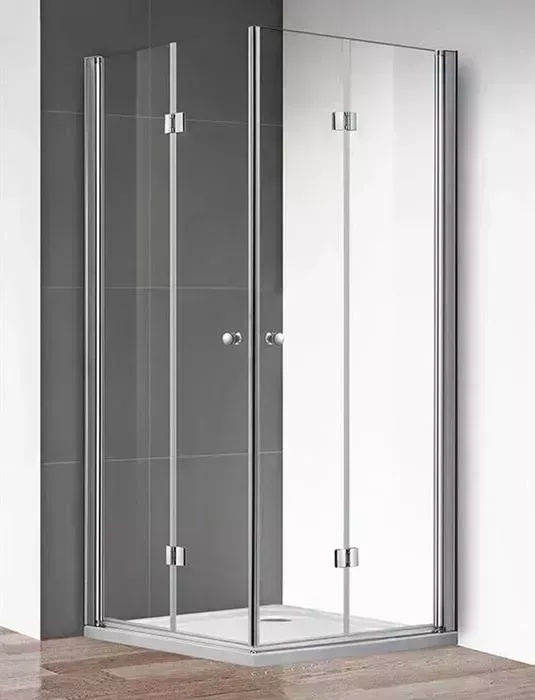 Душевой уголок CEZARES ECO-O AS-2 100x100 с поддоном, прозрачный, хром (ECO-O-AS-2-100-C-Cr, ЛП00189)