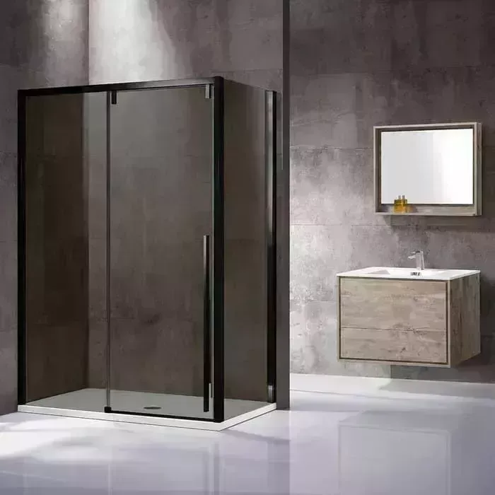 Душевой уголок Vincea Lugano VSR-1L 120x90 тонированный, черный (VSR-1L9012CGB-1)
