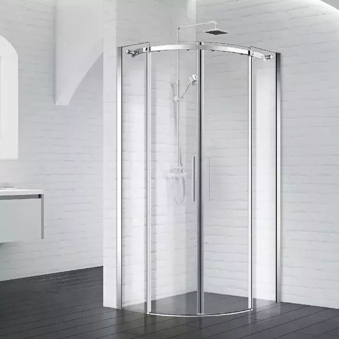 Душевой уголок BELBANGO Acqua R-2 100х100 с поддоном, прозрачный, хром (ACQUA-R-2-100-C-Cr, ЛП00186)