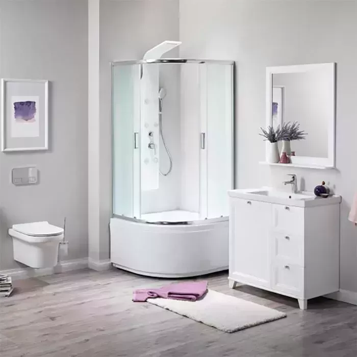 Душевой уголок AQUANET 90х90 с поддоном, матовый, хром (SE-900Q-Short, 225376)