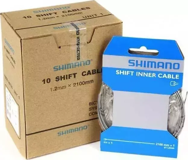 Трос Shimano переключения, тр, 1.2X2100 мм лужен, (10шт) , кажд в инд уп